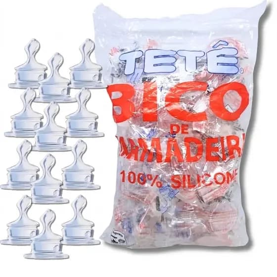Kit Bico de Mamadeira Ortodontica 100% Silicone Tetê