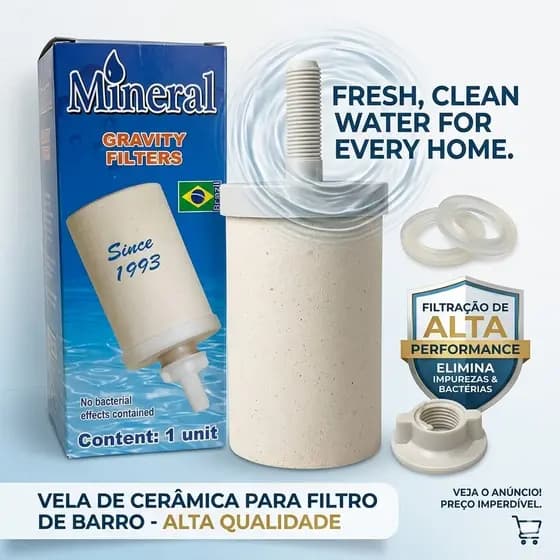 Vela para Filtro de Barro A Legítima – Refil Cerâmico Universal – Alta Filtração