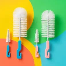 Kit Bebê Escova limpeza Mamadeira, Bicos e Garrafas Infantil
