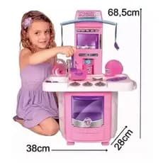 Brinquedo Kit Cozinha Fogão Infantil Completa Interativa Pia Sai Água