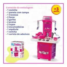 Brinquedo Cozinha Completa + Acessórios Big Star 16 Peças Cor Rosa