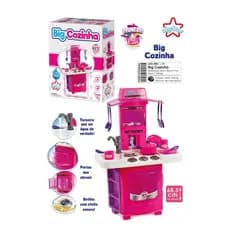 Brinquedo Kit Cozinha Fogão Infantil Completa Interativa Pia Sai Água Grande
