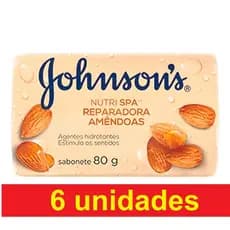 KIT COM 6- Sabonete Johnson Nutri SPA Reparadora Amêndoas 80g