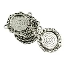 [Fineblue] 10 Peças Moldura Redonda Cameo Cabochão Pingente Bandejas De Configuração Joias 20 Mm