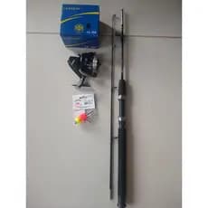 Kit pesca completo vara duas partes 1,20 + molinete se200 com linha + boia de arremesso