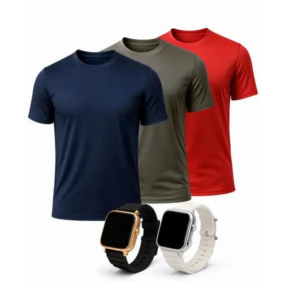 Kit Camisa Dry Fit Proteção UV Anti Suor Masculina Confortável com Relógio ULTRA Prova D'agua