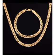 Kit Corrente colar masculino + pulseira pingente 18k envio em 24 horas fim de ano