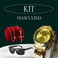 Kit Masculino Relogio Masculino Original  bonfendi + Colar Cruz+Oculos Just Promoção Ano novo 2025 black friday hoje