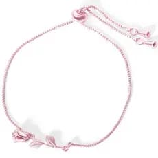 Pulseira Aviva Cores de Rosa - 1 un  Pulseira em tom rosé, delicada, regulável, com uma linda mini rosa.