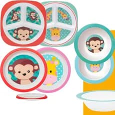 Prato Infantil Alimentação Bebê Introdução Alimentar Pratinho  Buba Raso ou Fundo Bown Tigela ou Com Divisória