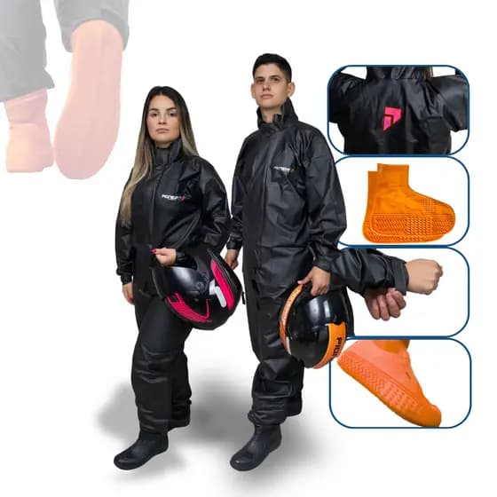 Kit Capa de chuva + Protetor De Calçado Pioneira Impermeável