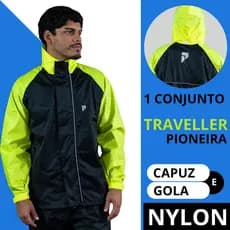 LANCAMENTO EXCLUSIVO CAPA DE CHUVA PIONEIRA TRAVELLER NYLON PREMIUM CONJUNTO IMPERMEÁVEL COM CAPUZ MOTOQUEIRO MOTO