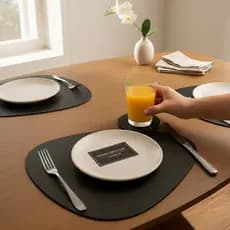 Kits Jogo americano para mesa em couro + porta copos 2 ou 4 ou 6 8 ou 10 pçs