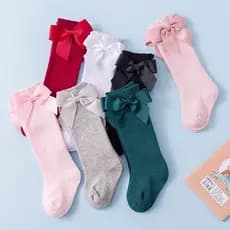 Meia longa 3/4 infantil de laço blogueirinha sua princesa vai arrasar no look