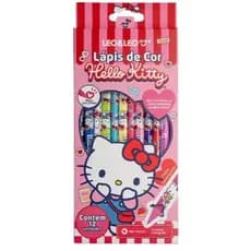 LÁPIS DE COR HELLO KITTY 12 CORES LEO&LEO TRIANGULAR