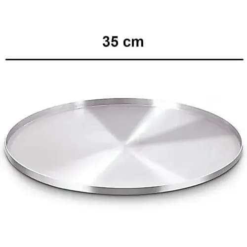 Forma De Pizza 35 Cm Cor Alumínio Reforçada Marca Chiquim