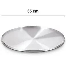 Forma De Pizza 35 Cm Cor Alumínio Reforçada Marca Chiquim