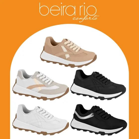 Tênis Beira Rio Feminino Casual Conforto Elegante Casual Macio Antiderrapante Facilidade de Limpeza
