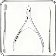 Kit Manicure Profissional Alicate Unha Espátula Palito Aço Inox 3 Peças Esterilizável