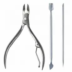 Kit Completo Alicate 2 em 1 Corte de unha e Cuticula + Palito + Espatula profissional Profissional