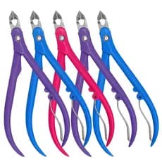 Kit 5 Alicate De Unha Lâminas Em Aço Manicure Cutícula Instrumento Colorido Cabo Plástico Econômico