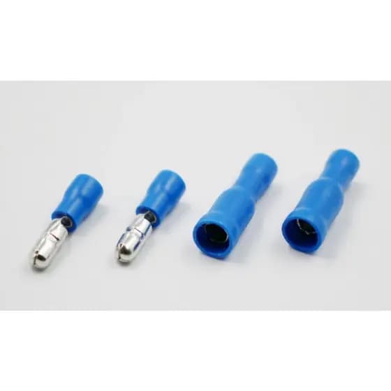 25 pares Terminal Conector Elétrico Tipo Bala Azul Macho Fêmea