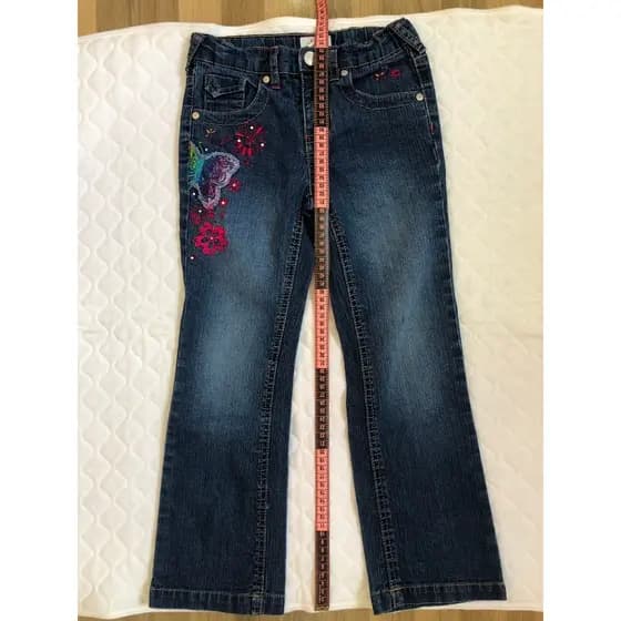 Calça Jeans Menina Importada Bordada Marca Circo Tam 6
