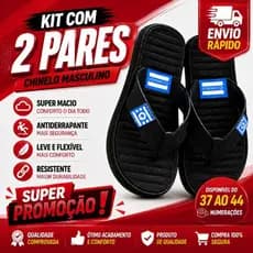 kit com 2 pares de chinelo na promoção chinelo macia resiste e barata antiderrapante