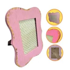 PORTA RETRATO ROSA EM MDF - 13X18CM