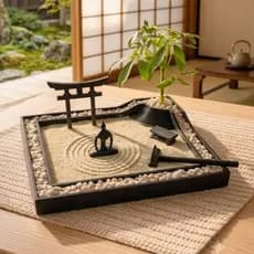 Mini Jardim Japonês Zen para Feng Shui e Meditação Decoração + Acompanha Areia e Pedras