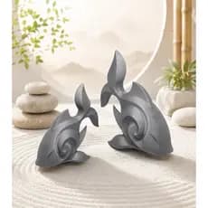 Decoração Carpa Koi (2 Itens - 15 e 11 cm) | Presente Pescador | Mascote Santos | Signo Peixes