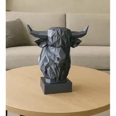 Decoração Touro Atlético Bragantino Time Torcida Mascote Futebol Clube Signo Enfeite Escultura 15 cm