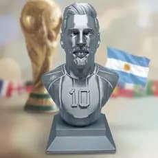 Busto Lionel Messi 15 cm | Copa do Mundo Seleção Argentina Camisa 10 | Estatueta Estátua Realista