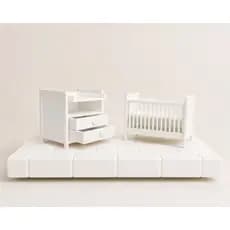 Miniatura Berço e Trocador Escala 1:12 | Casa de Boneca Biscuit | Móveis Cômoda Quarto Bebê Berçário