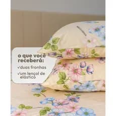 Kit 4 Lençol Casal Padrão Elástico + 8 Fronhas / 1 Jogo / 2 Jogos / 3 Jogos