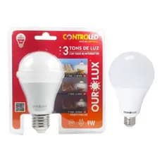 Lâmpada Controled 3 Tons 9 W Bivolt E27 Branca Morna Ourolux
