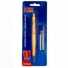 Lapiseira técnica 0.9 mm Kaz + Tubo com 12 grafites Kaz Oferta