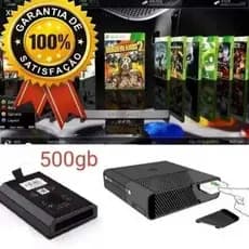 RGH HD INTERNO 500GB XBOX360 LOTADO O MAIS COMPLETO