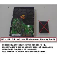 hd interno 500gb lotado de jogos para ps2 fat