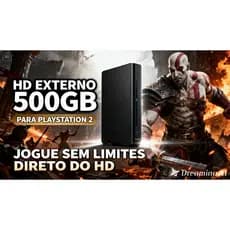 KIT OPL PS2 HD EXTERNO 500GB MEMORY CARD 8MB O MAIS COMPLETO