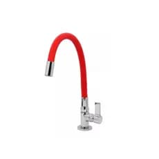 Torneira Cozinha Gourmet Metal Vermelho 1/4 de volta Parede