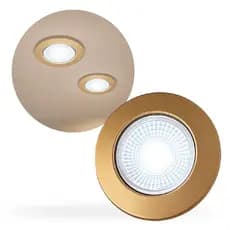 Kit 2 Spot Led Redondo Dourado 5w Branco Frio 6500k 9cm Crie & Construa