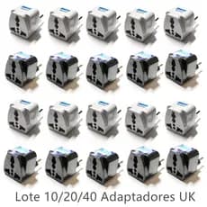 Kit Com 10 / 20 / 40 Adaptador Tomada Universal Padrão Europeu Uk Para Brasil