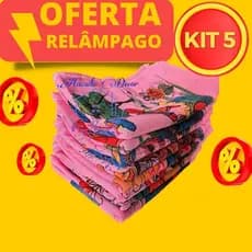 KIT 5 PANO DE PRATO ROSA DE QUALIDADE PARA LOUÇA LIMPEZA 35x60