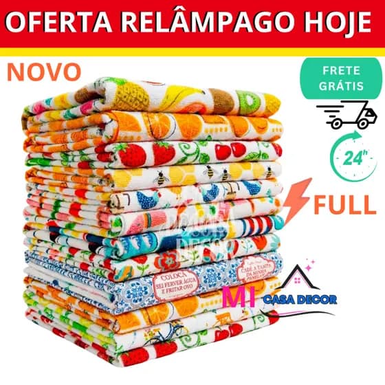 10 Pano De Prato Atoalhado Felpudo  Promoção