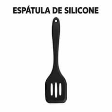 Espátula Silicone Vazada Premium Talher Útil Cozinha Frigideira não Gruda Resistente Calor