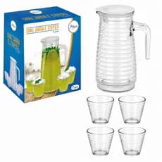 Jarra Vidro 800ML 4 Copos Vidro 250ML Linha Artr House