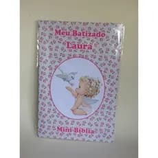 10 Lembrancinhas Mini Bíblia Personalizada Batizado Menina