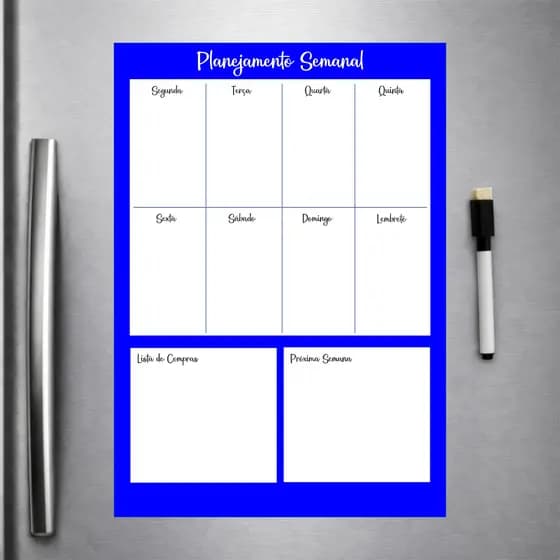 Planner Magnético para geladeira com caneta