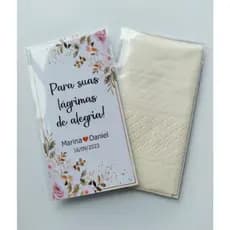 Kit com 55 Lencinhos Lágrimas de Alegria Personalizado